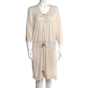 By Malene Birger Women’s Large Ivory Short Sleeve Knee Length Oversize Dress